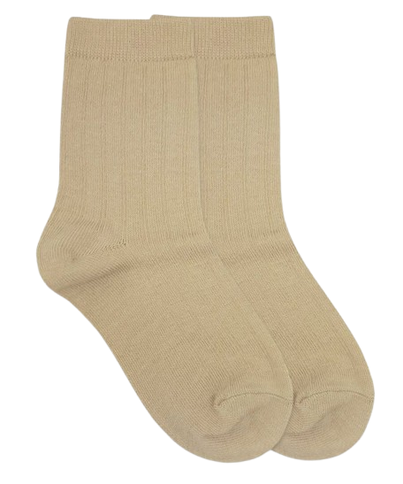 Jefferies Socks Cotton Rib Crew Socks -Khaki*