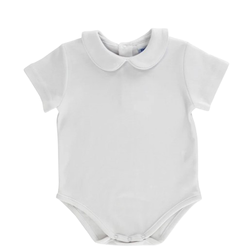 White Knit - Boys Short Sleeve Onesie