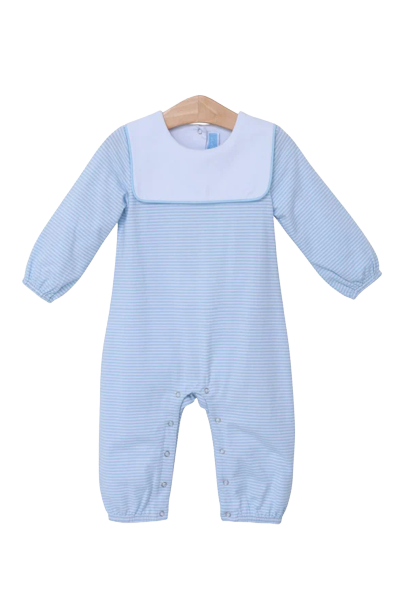 Miller Long Sleeve Romper Blue Stripe*