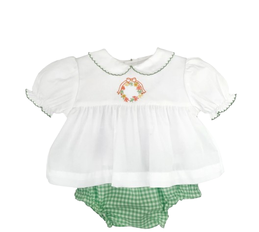 Fall Wreath Hand Embroidered Diaper Set*