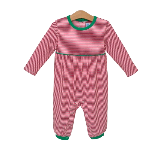 Bennett Romper Red Stripe/Green*