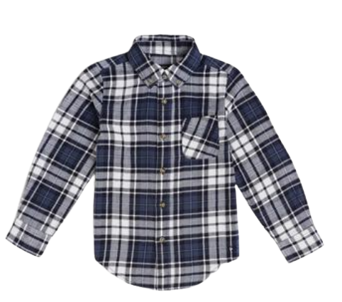 Plaid Shirt Navy - Boys*