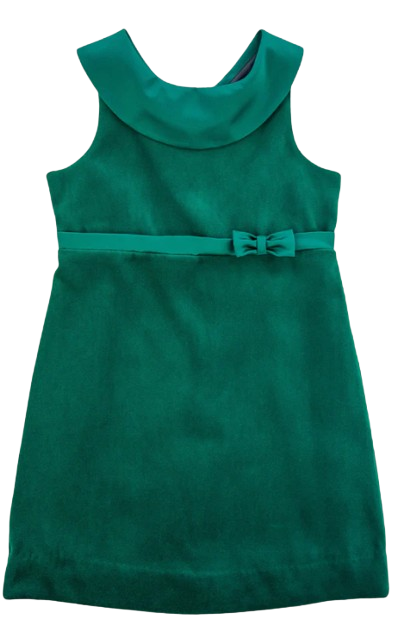 Velvet Dress With Satin Trim*