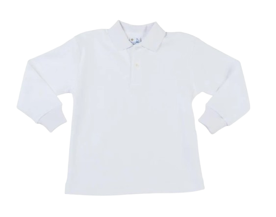 White Long Sleeve Polo*
