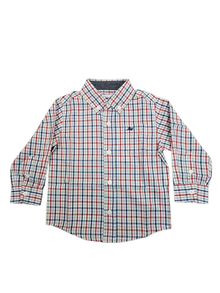 Long Sleeve Dress Shirt - Blue/Red/Green*