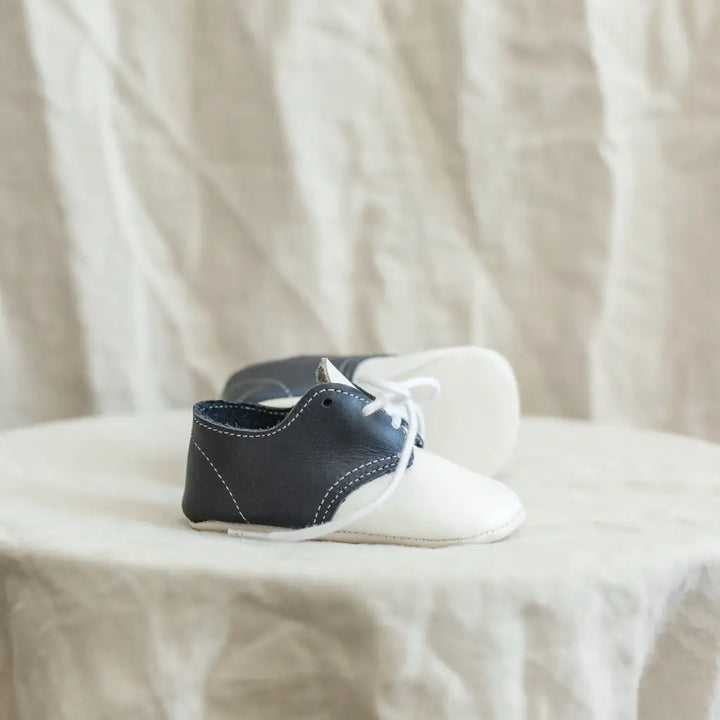 William Crib Shoe White/Navy*