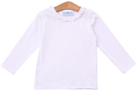 Vera Ruffle Top - White*