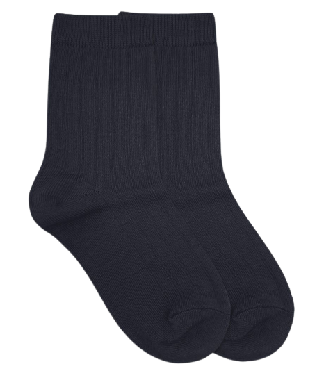 Jefferies Socks Cotton Rib Crew Socks -Navy*