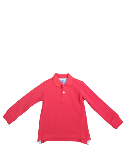 Solid Polo Shirt Long Sleeve - Red*