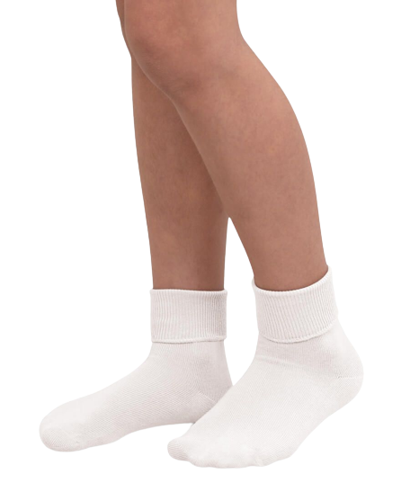 Jefferies Socks White Smooth Toe Turn Cuff Socks 1 Pair*