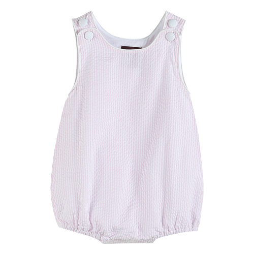 Pink Seersucker Basic Bubble Romper*