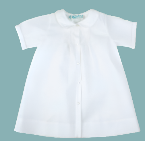 Boys Embroidered Collar Folded Daygown white*