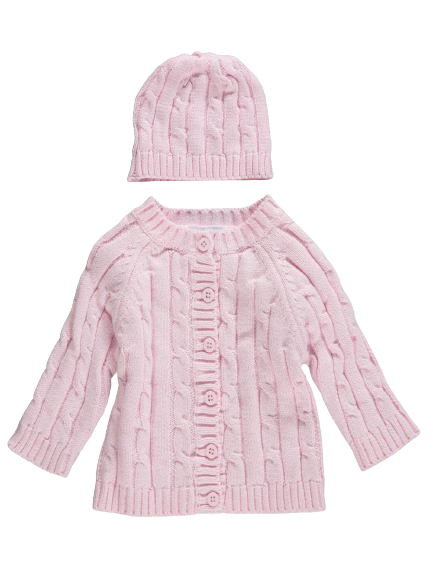 PINK SWEATER/HAT SET