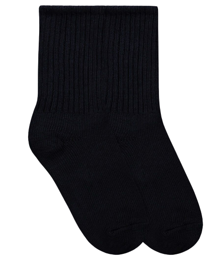 Jefferies Socks School Uniform Rib Crew Socks Black*