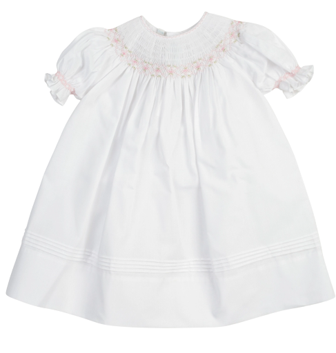 Girls Ruffle Sleeve Bishop Smocked Dress*