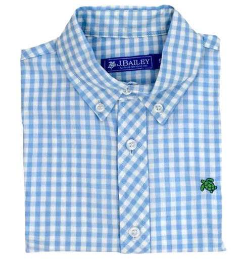 Long Sleeve Oxford, Blue Check*
