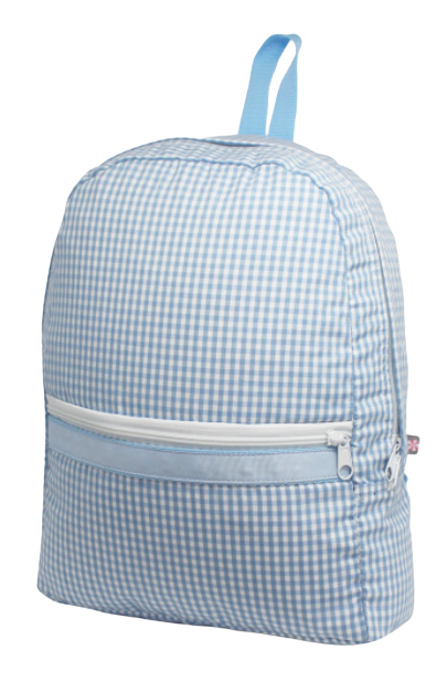 Mint Medium Backpack Baby Blue Gingham*