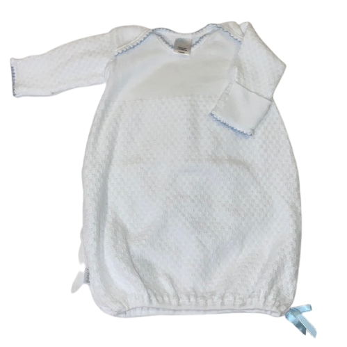 Paty Romper Long Sleeve w/Key Hole Back - Blue Trim*