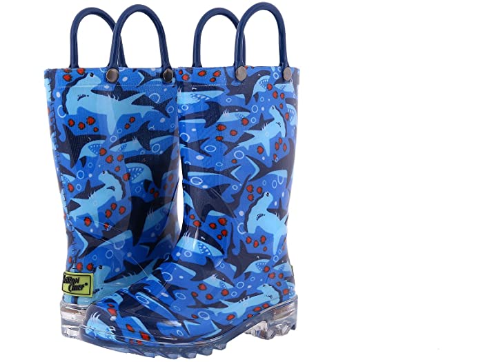 KIDS SHARK CHASE LIGHTED RAIN BOOT - BLUE*